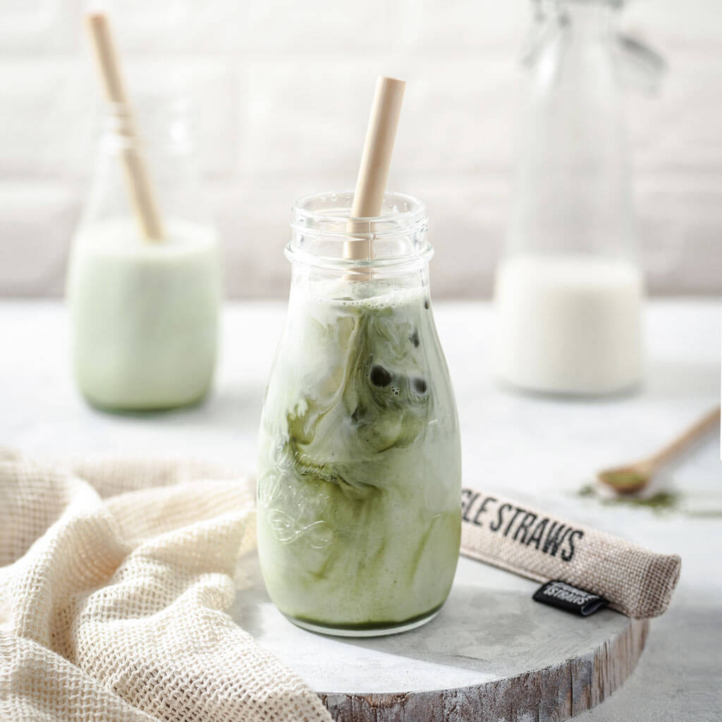 Jungle Straws: Reusable Bamboo Drinking Straws with Natural Hessian Carry Case (Set of 12)