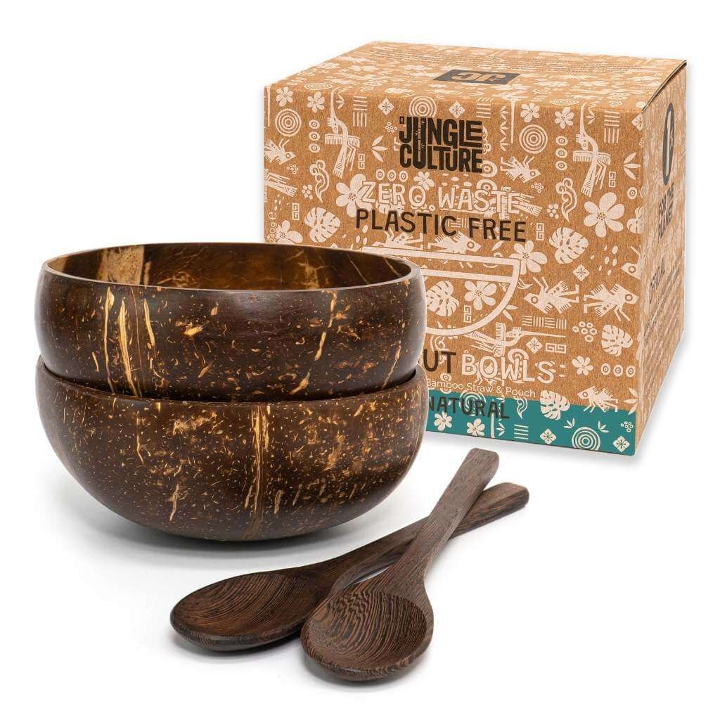 Eco-friendly Coconut Bowls &amp; Spoons Set of 2