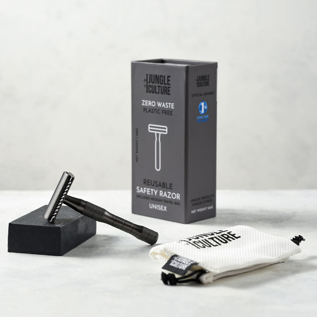 black reusable razor