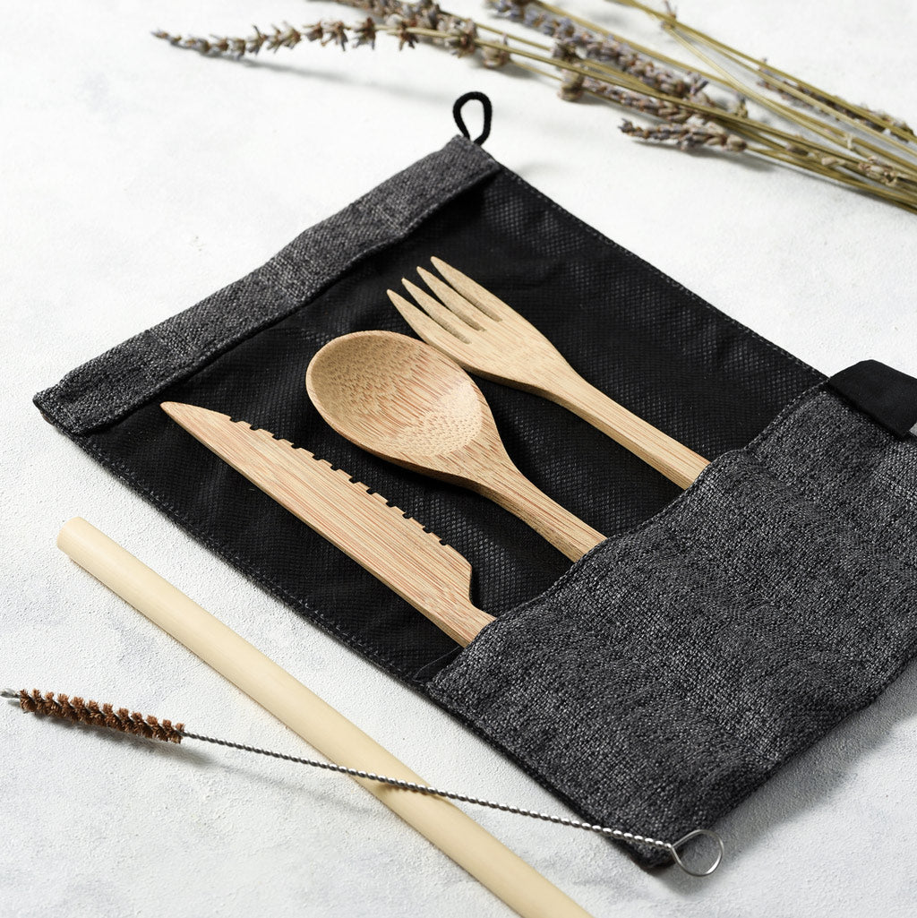 Wooden Utensils Portable Travel Kit