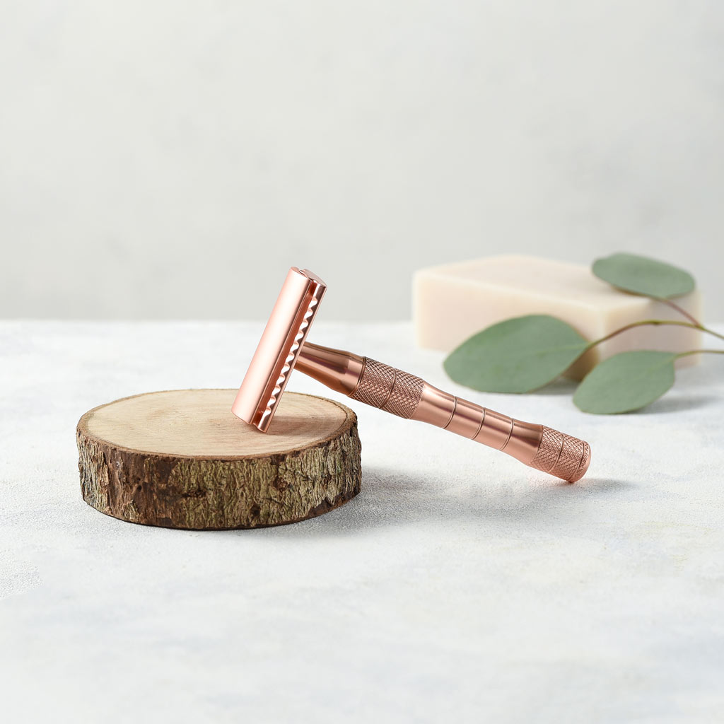 eco-friendly rose gold safety razor