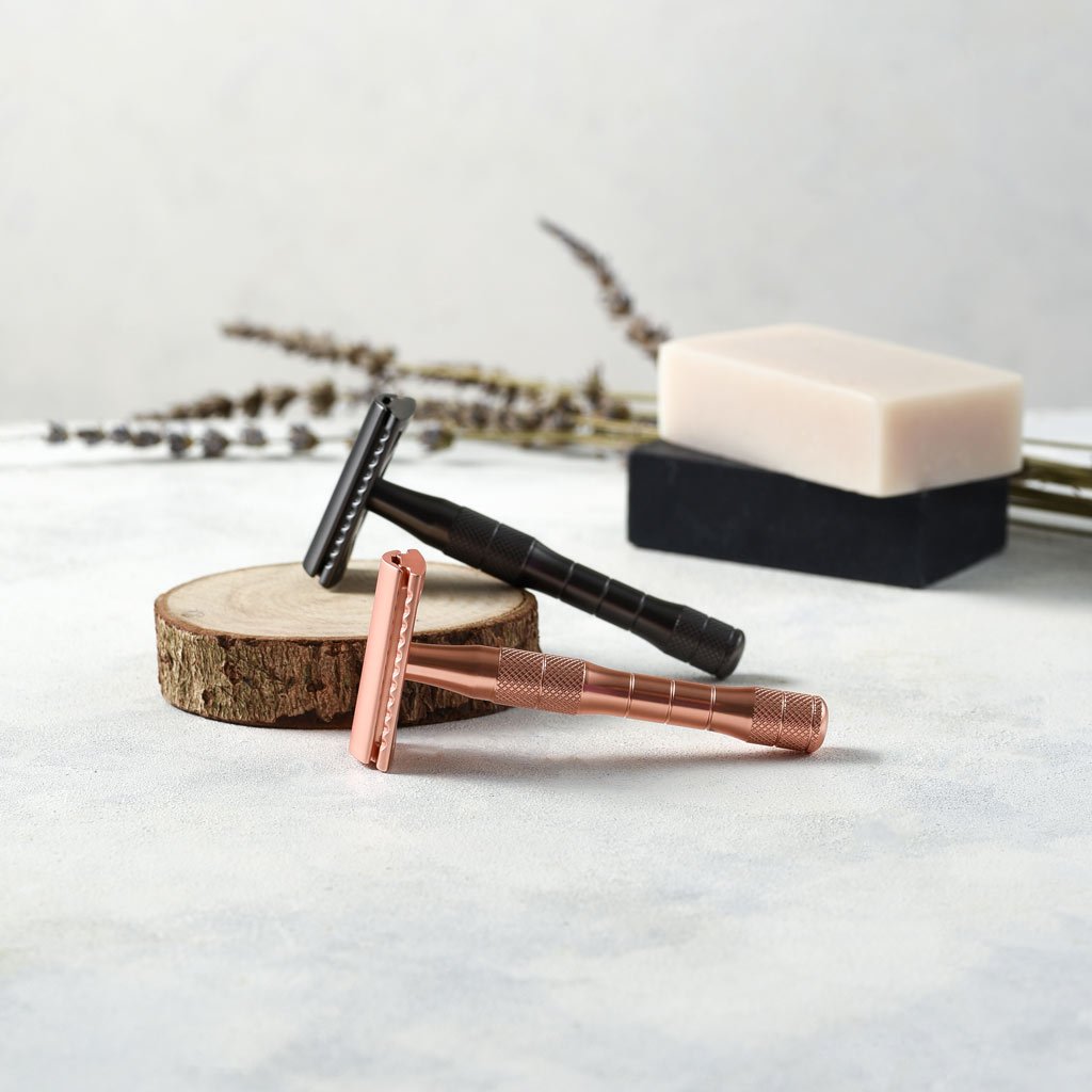 black and gold sustainable razors