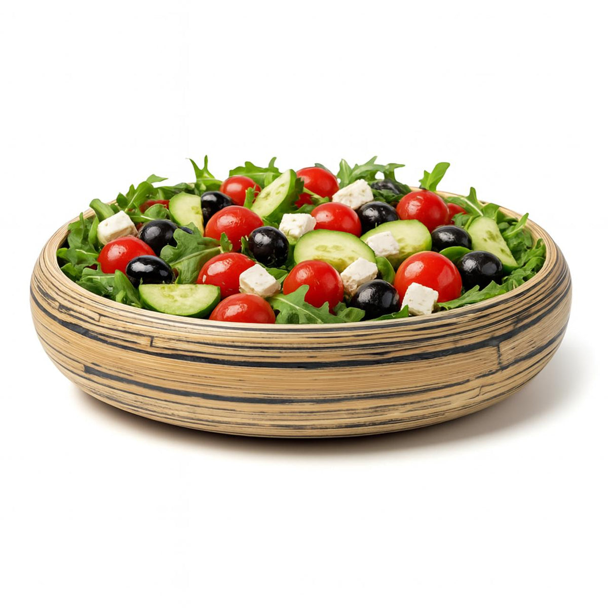 Bamboo Fruit Bowl &amp; Home Decor Bowl (Dark Natural)