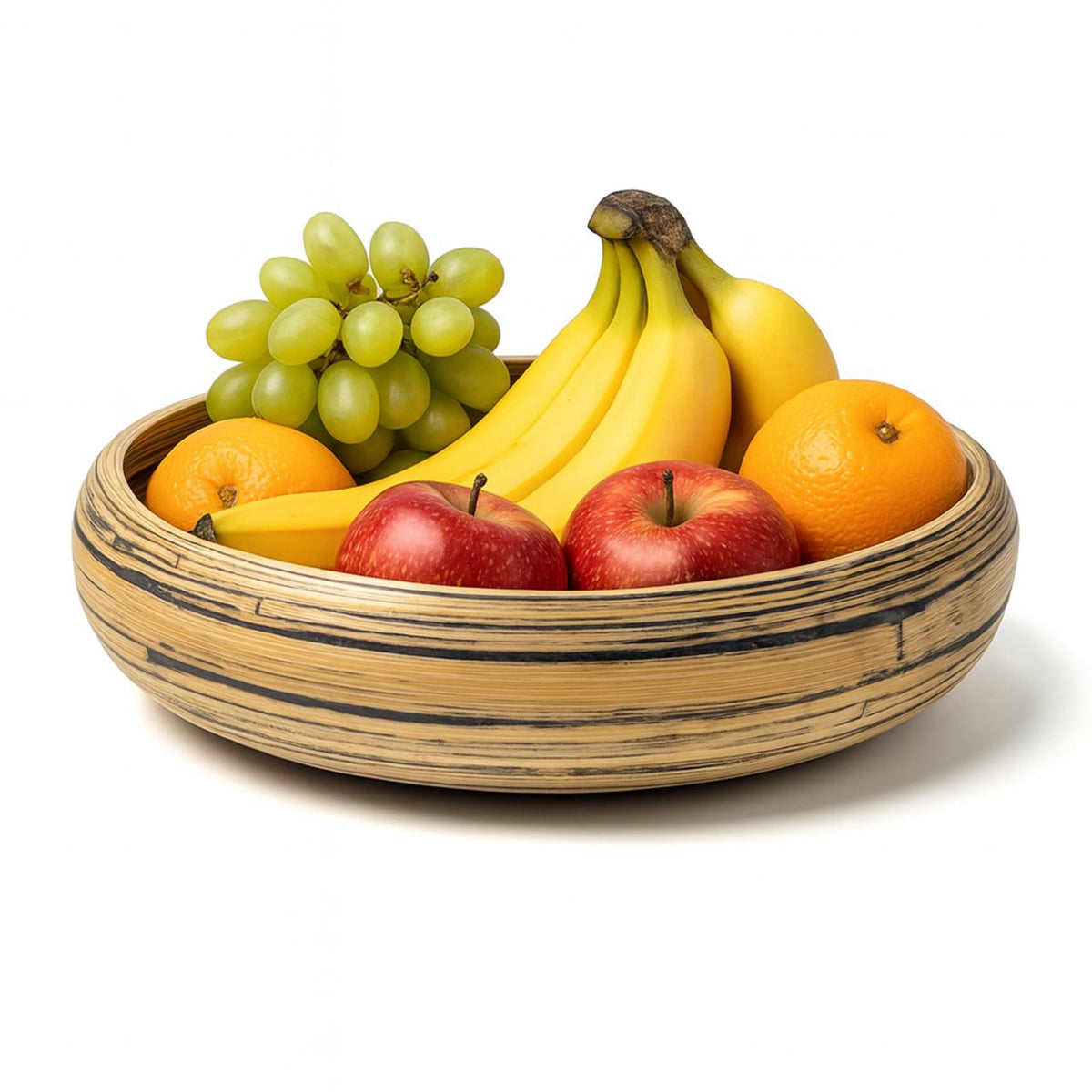 Bamboo Fruit Bowl &amp; Home Decor Bowl (Dark Natural)