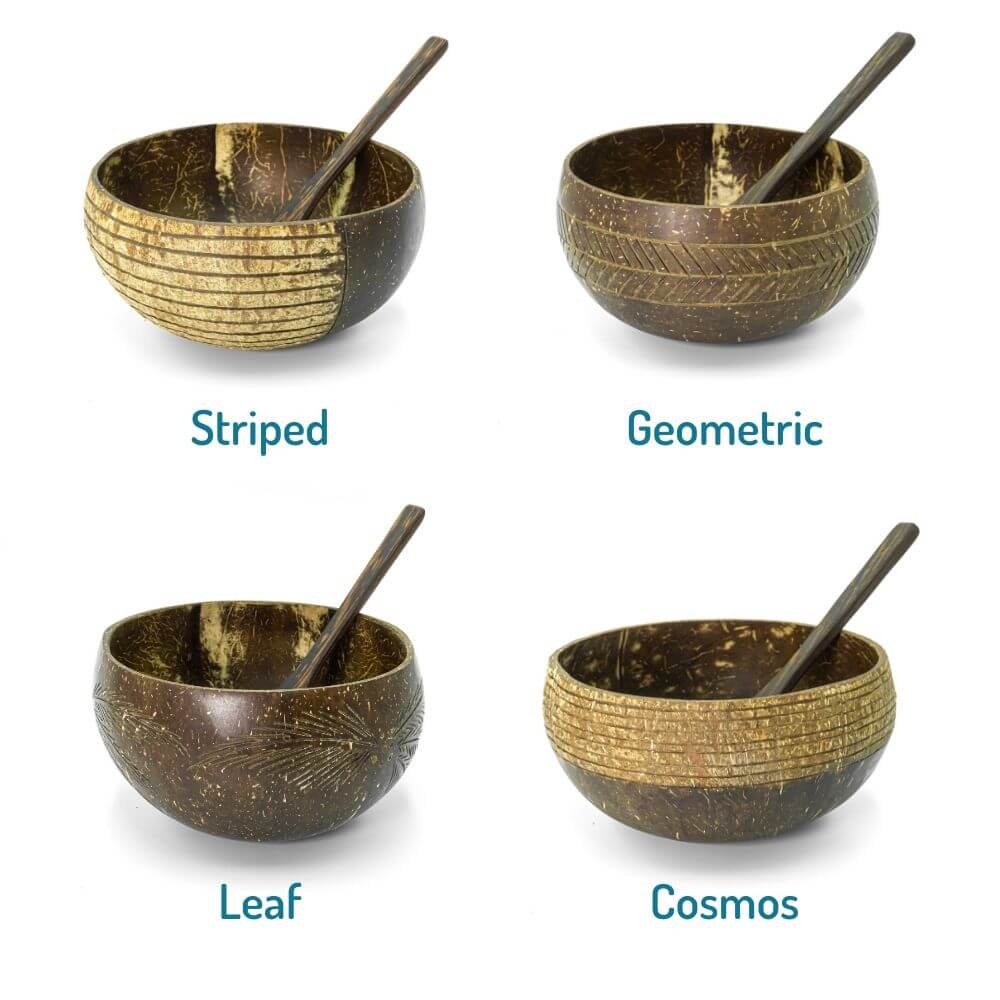 Eco-friendly Coconut Bowls &amp; Spoons Set of 2