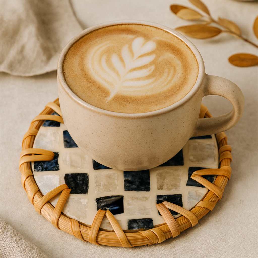 woven coasters with holder