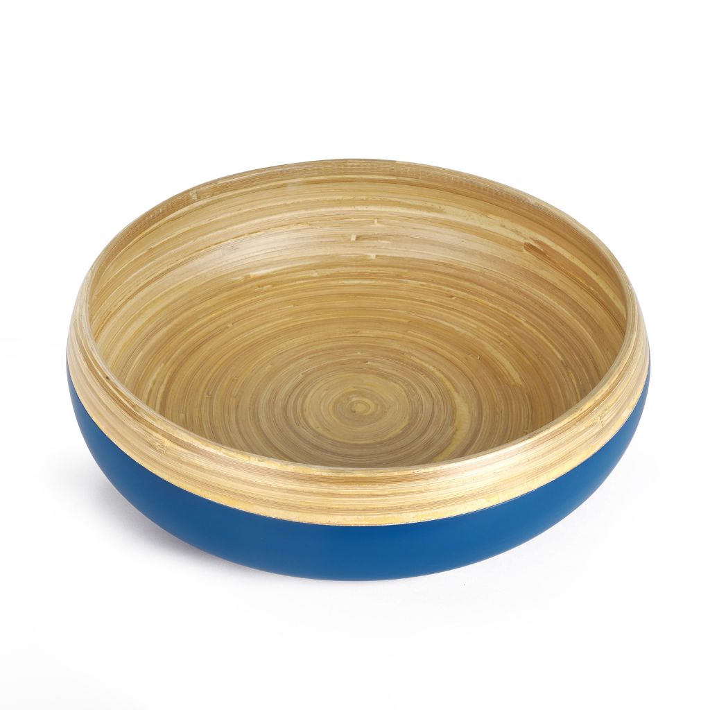 Bamboo Fruit Bowl &amp; Home Decor Bowl (Blue)