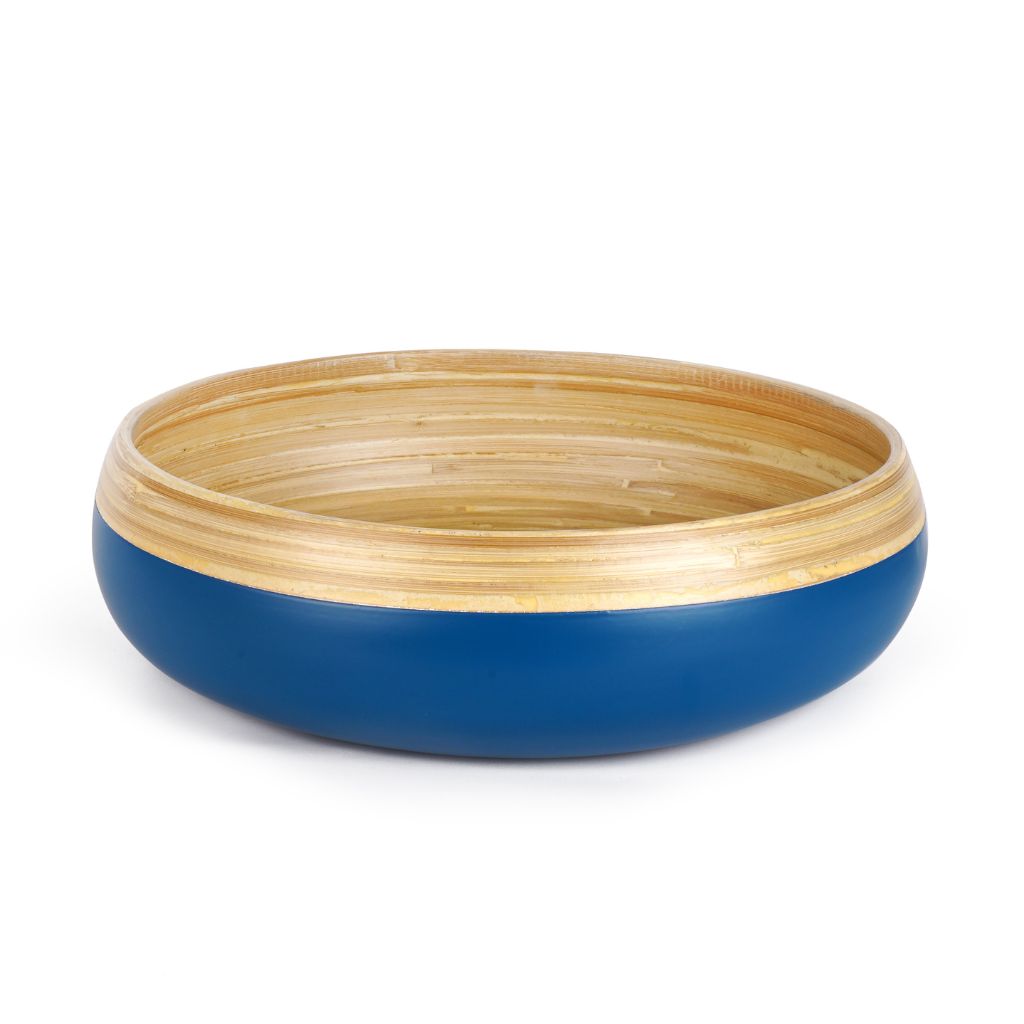 Bamboo Fruit Bowl &amp; Home Decor Bowl (Blue)