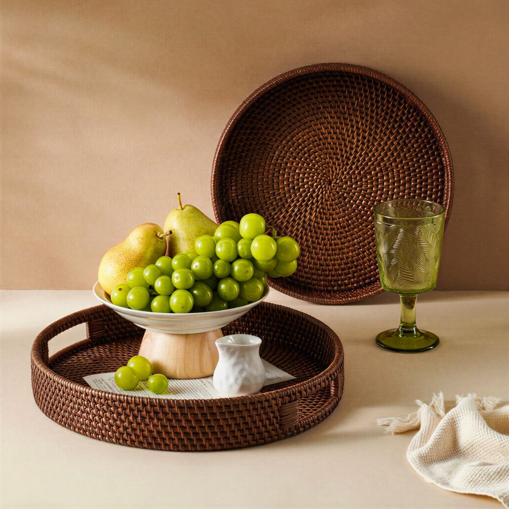 Rattan Trays • Dark Brown (Multiple Sizes)