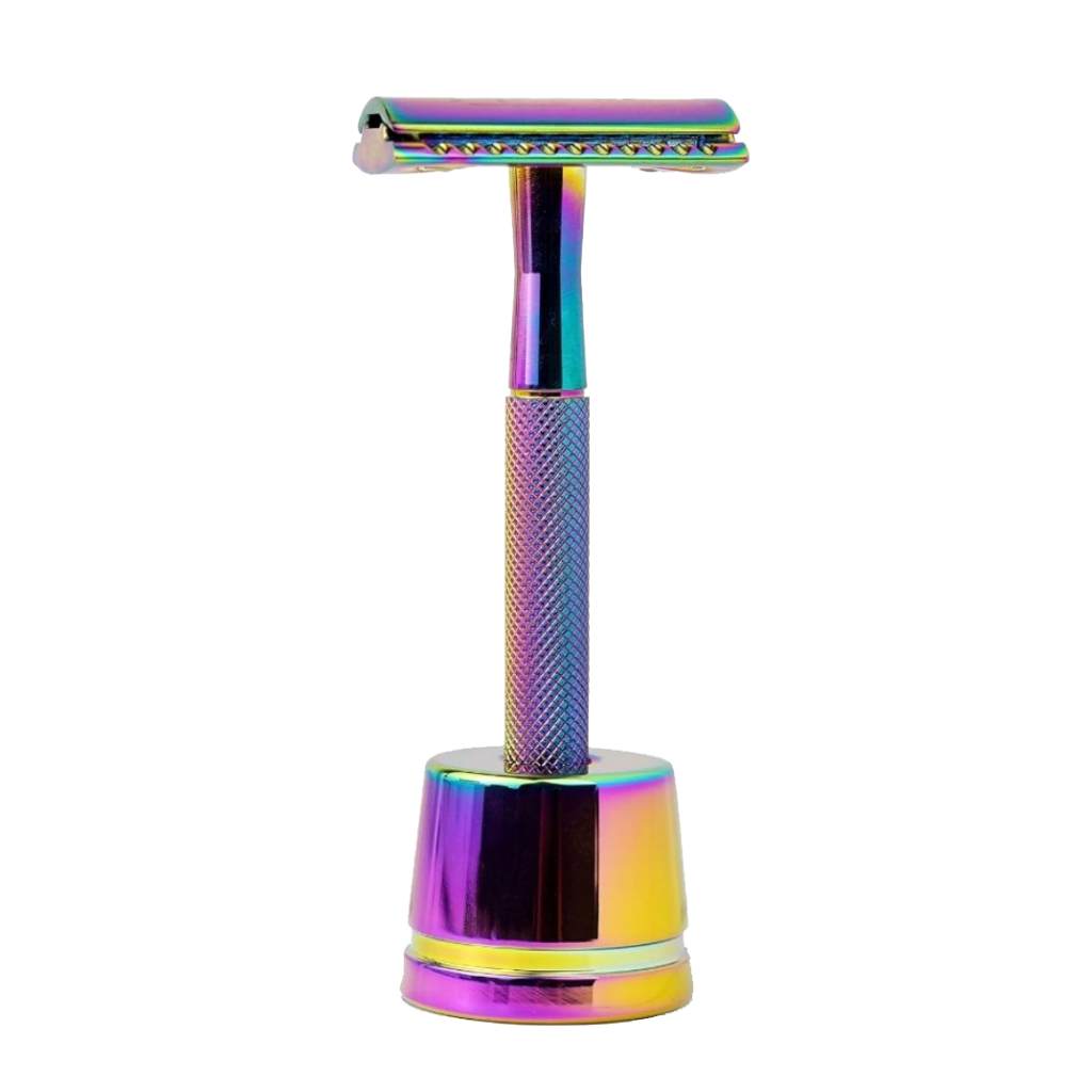 rainbow safety razor and stand