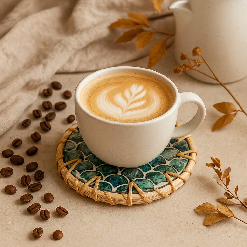 handmade woven coaster set