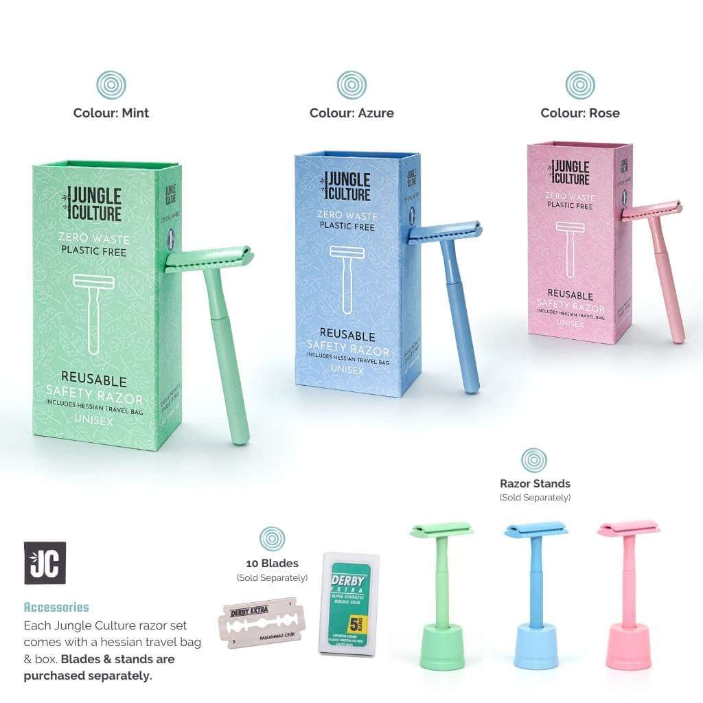 Safety Razor Assortment Reusable Safety Razors for Women & Men | Jungle Culture