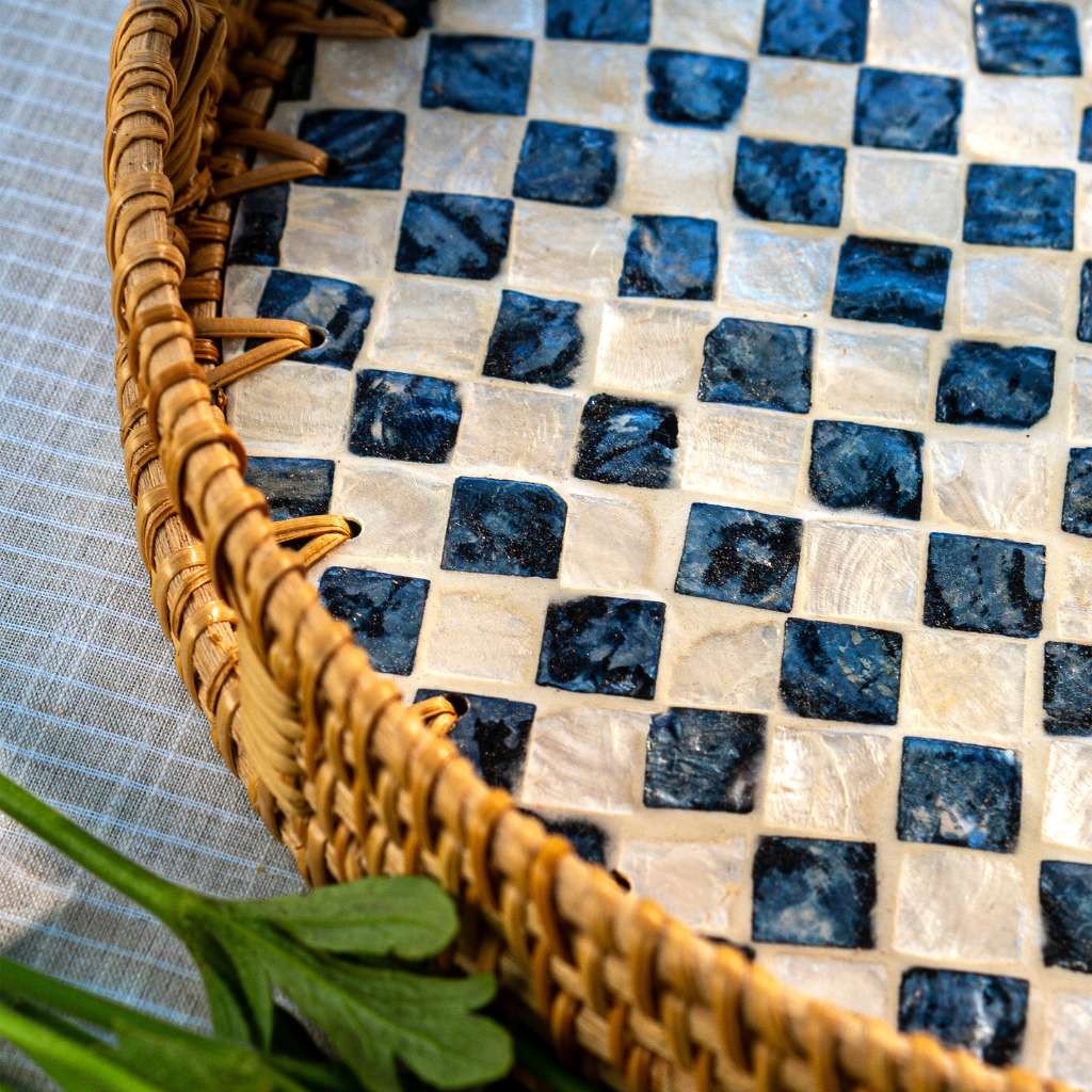 Rattan Trays • Mother of Pearl • Drift (Multiple Sizes)