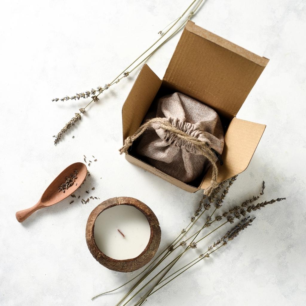 Coconut shell candles by jungle culture