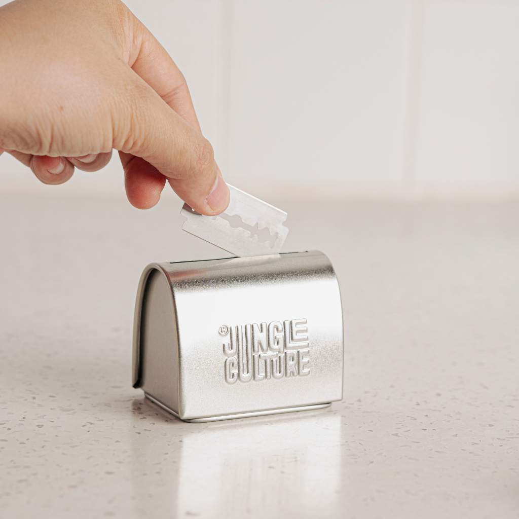 Caution Razorblade Storage Razor Blade Disposal Tin - Jungle Culture
